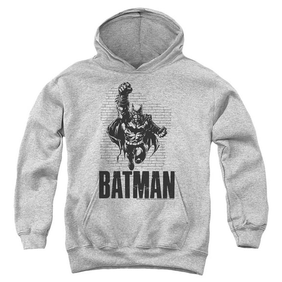 Batman Batman Attack 1 Kids Pull-Over Hoodie (X-Large) for Youth Boys and Girls, Athletic Heather