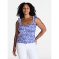 thumbnail image 2 of Time and Tru Women's Smocked Bodice Tank Top, Sizes XS - XXXL, 2 of 6