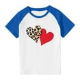 thumbnail image 4 of SERTG Girls Valentine Print Raglan Sleeve Casual T-shirt Kids Shirts Spring Summer Short Sleeve Cute Tops(Blue#1,9 Years), 4 of 8