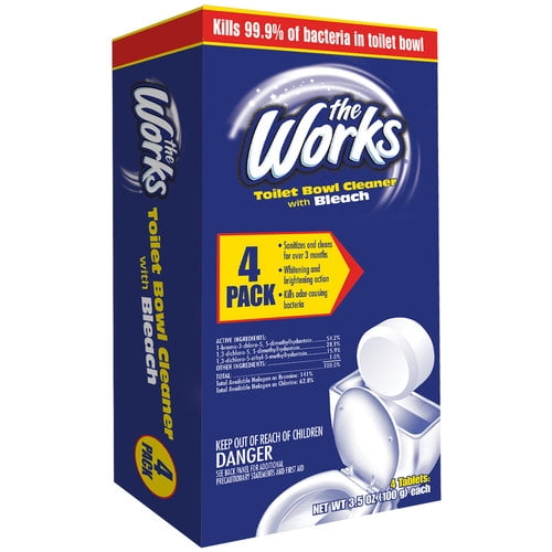 The Works® Toilet Bowl Cleaner With Bleach Tablets 4 ct Box Walmart
