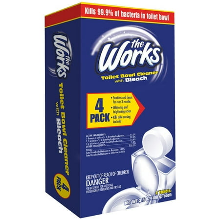 The Works® Toilet Bowl Cleaner With Bleach Tablets 4 ct (Best Non Toxic Toilet Bowl Cleaner)