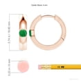 thumbnail image 2 of ANGARA Natural Channel-Set Round Emerald Hinged Hoop Earrings in 14K Rose Gold for Women (Size-4mm) | May Birthstone, Birthday, Anniversary, Jewelry Gift for Women | Natural Emerald Earrings, 2 of 6