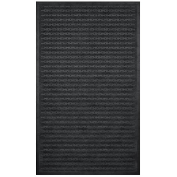 Easy clean, Waterproof Non-Slip 3x5 Indoor/Outdoor Rubber Doormat, 35 in. x 60 in., Black