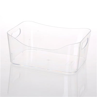 YBMHOME OPEN BIN STORAGE BASKET KITCHEN PANTRY , BATHROOM VANITY, LAUNDRY, HEALTH AND BEAUTY PRODUCT SUPPLY ORGANIZER, UNDER CABINET CADDY CLEAR