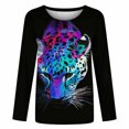 thumbnail image 4 of Pntutb Blusa informal de manga larga con cuello redondo y estampado de animales novedosos para mujer Pntutb Pntutb-1323, 4 of 5