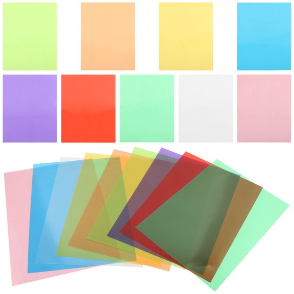 ETEREAUTY Multi-Color Transparent Cellophane Sheets Hard PVC Material for Crafts, Wrapping, and Home Decoration