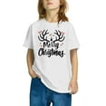 thumbnail image 3 of Odeerbi Toddler Boys Girls Christmas T-shirt Christmas Print Casual Short Sleeve Tops Shirt Toddler Clothes White, 3 of 4