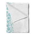 thumbnail image 2 of Under the Sea Soft Flannel Fleece Blanket, Ocean Dive Inspired Image with Circle and Geometric Bubbles Art Print, Cozy Plush for Indoor and Outdoor Use, 70" x 90", Sky Blue and White, by Ambesonne, 2 of 5