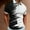 White, variant on Floenr Mens T Shirts,Men's 3D Printed Lapel Half Zip Pullover Athleisure Short Sleeve T-Shirt