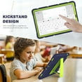 thumbnail image 5 of Shockproof Case for Samsung Galaxy Tab A7 Lite 8.7 Model SM-T220/T225, Kids Friendly Heavy Duty Rugged Hybrid Protective Tablet Cover with Kickstand, Navy+Olivine, 5 of 8