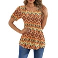 thumbnail image 2 of Fantaslook Blouses for Women Pleated Short Sleeve Tunic Tops Dressy Casual Summer Shirts, 2 of 9