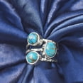 thumbnail image 5 of YoTreasure Three Stone Turquoise Ring .925 Sterling Silver, 5 of 7