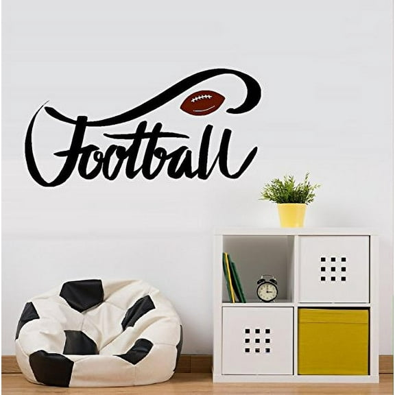 Decal ~ Football with Brown Ball #3 ~ WALL DECAL, HOME DECOR 13" x 26"