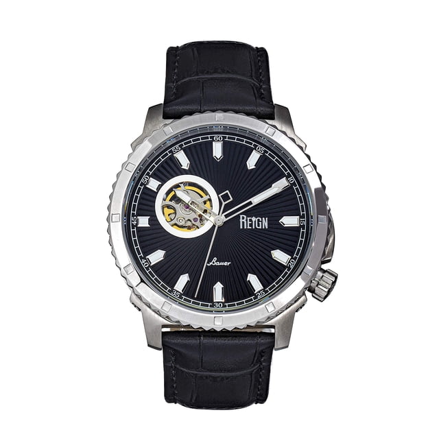 Reloj REIGN Bauer Automático Semi-Esqueleto Correa de Cuero