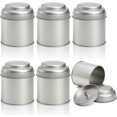 thumbnail image 1 of 6pcs Tea Tins Canister With Airtight Double Lids, 8 Oz Round Tin Can Box, Small Kitchen Canisters Containers, 1 of 5