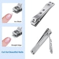 thumbnail image 2 of 2 Pieces Straight Edge Toenail Clippers, Nail Clipper Set, Strong Toenail Clippers, Large Wide Jaw Fingernail Toenail Clippers For Thick Nails Fingern, 2 of 5