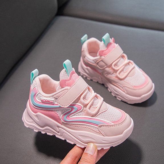 Sneakers for Girls Kids Shoes Breathable Toddler Girl Tennis Shoes Arch Support Cushioned Sole Athletic Sneakers Wide Toe Box Back To School Casual Shoes Walking School Gym Shoes