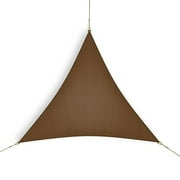 Coolaroo Ready to Hang Outdoor Sun Shade Sail Triangle 90% UV Block Protection for Backyard, Garden, Patio, Playground, 11'10 Triangle, Cocoa