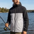thumbnail image 2 of WRKEKC Windbreaker Jackets for Men Color Block Hooded Zipper Windproof Long Sleeve Outerwear Relaxed Fit for Outdoor Hiking Travel, 2 of 9
