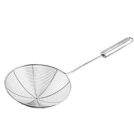 

Tmosphere Stainless Steel Filter Colander Long Handle Kitchen Fried Cooking Colander Spoon silver 38*14cm