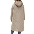 thumbnail image 2 of Arvbitana Women Cozy Long Winter Jacket Long Sleeve Hooded Open Front Winter Coat Zipped Warm Lightweight Winter Pullover Solid Color Cardigan With Pocket, 2 of 3