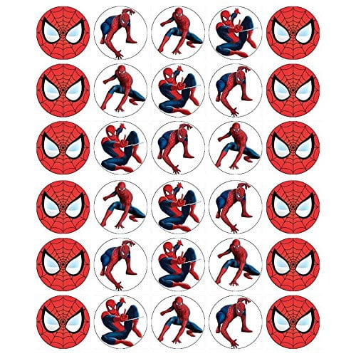 12 x Spider-man cupcake toppers available on rice paper or icing sheet