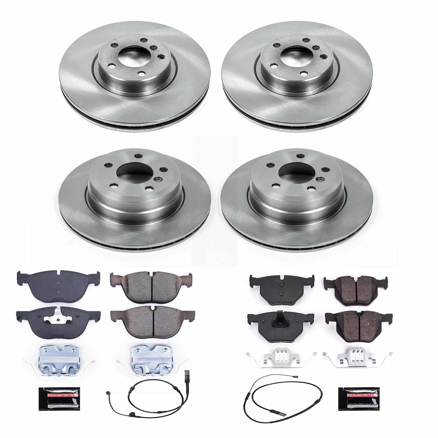 PowerStop Front and Rear Stock Replacement Brake Pad and Rotor Kit Fits: BMW Select Models KOE7996