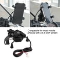 thumbnail image 3 of Soporte de teléfono para motocicleta + cargador USB, soporte universal para manubrio de motocicleta con rotación de 360°, compatible con iPhone X, 8/8 Plus, 7, 6/6S Plus, Galaxy S9/S9 Plus, S8/S8 Plus EOTVIA No, 3 of 6
