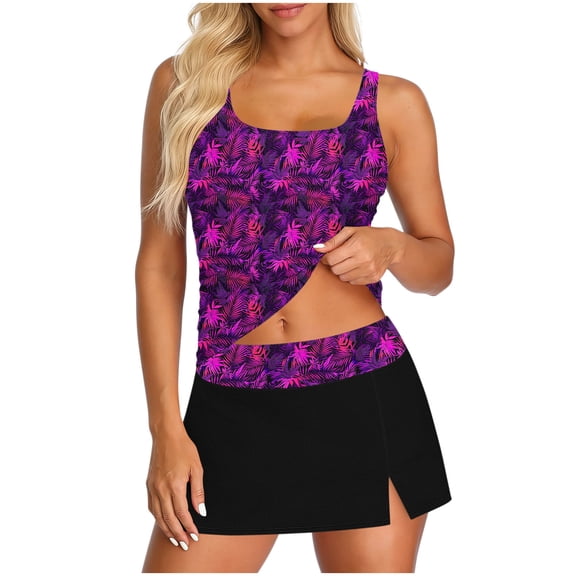 yardsong Bathing Suit Tankini for Women with Skirt 2 Piece Surfing Swimsuits Bathing Suits Tummy Control Modest Sporty Swimwear
