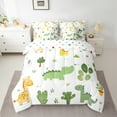 thumbnail image 2 of jejeloiu Cute Cartoon dinosaur 7-Piece Twin Bedding Sets,Zoo Animal Giraffe Bedding Comforter Set,Tropical Desert Plant Cactus Sheet Sets For Kids Boys,Super Cozy Room Decor Reversible, 2 of 8