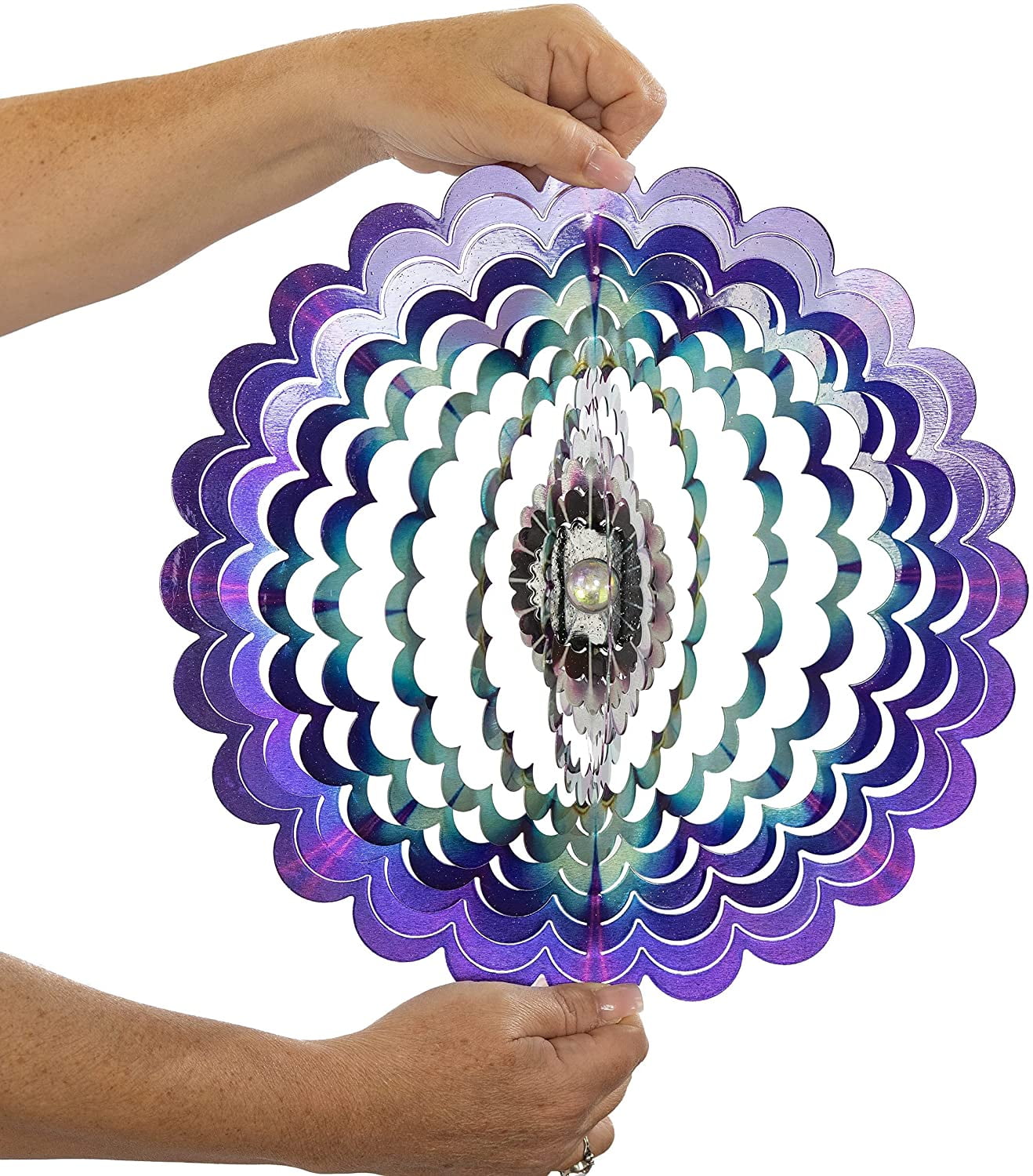 Dawhud Direct | Vp Home Floral Burst Mandala Kinetic 3D Metal Outdoor Garden