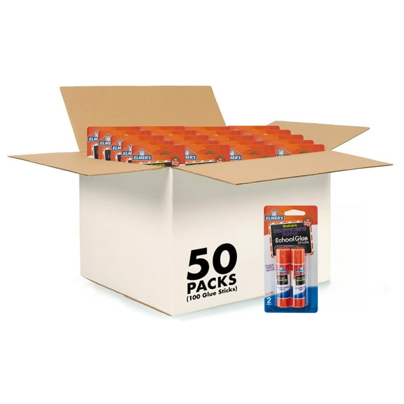 Elmer's Disappearing Purple School Glue Sticks 2 Pack, 6 g, 50 Count