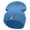 Sky Blue, variant on Frangipani Flower Embroidered 12 Inch Long Knitted Beanie - Red OSFM