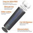 thumbnail image 3 of Stainless Steel Vacuum Insulated Tumbler - THILY 22 oz Skinny Travel Cup with Lid and Straw, Splash-proof, Reusable, Durable, for Coffee, Cocktails, Glitter Gray, 3 of 5