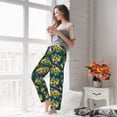 thumbnail image 4 of Uemuo Sunflowers Pattern Women's Wide Leg Palazzo Lounge Pants with Pockets Light Weight Loose Comfy Casual Pajama Pants-Small, 4 of 9