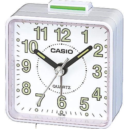 New Casio TQ140-1D Black White Dial Easy Reader Table Top Travel Alarm Clock 