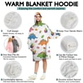 thumbnail image 5 of Wearable Oversized Blanket,White Dinosaurs Colorful Leaves Pattern Wearable Blanket Hoodie for Adults,Cozy Hooded Blankets with Super Pockets,Super Warm Fuzzy Pullover for Women & Men, 5 of 6