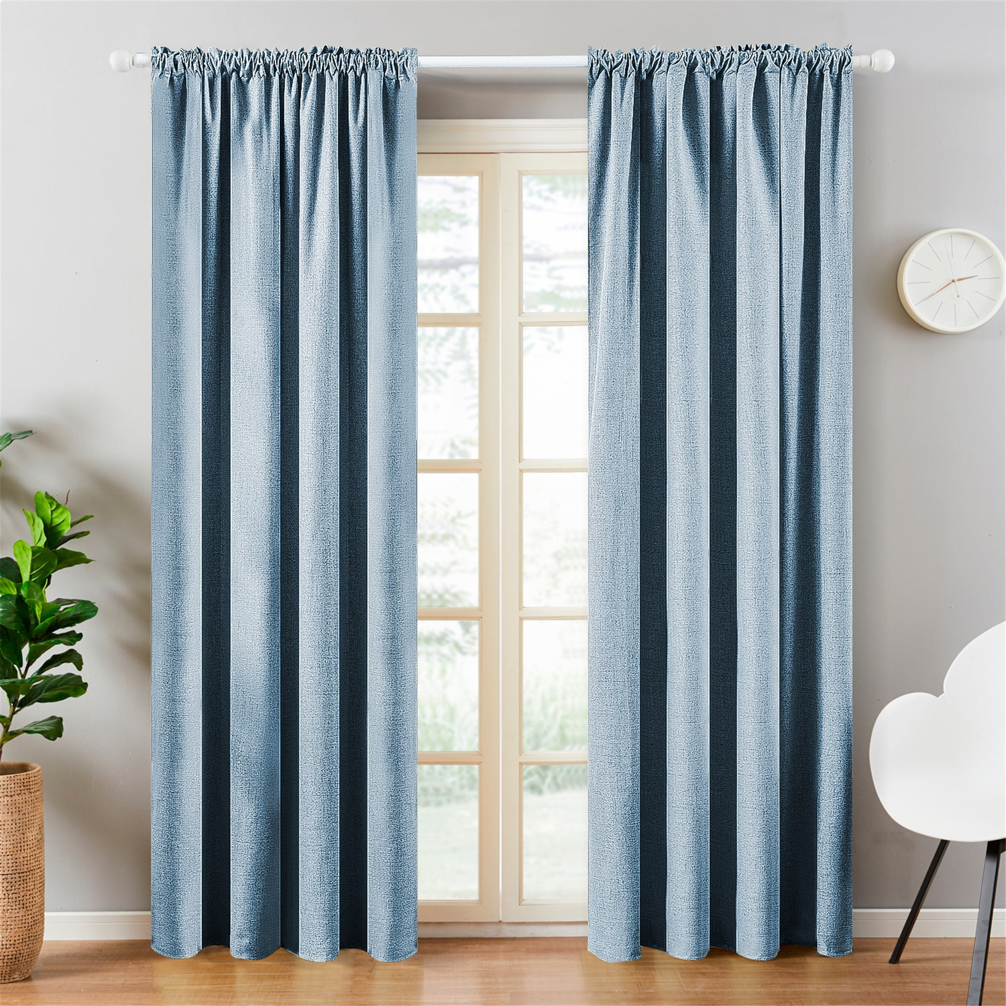 Topfinel Faux Linen 100 Blackout Curtains 96 inches Length for Bedroom