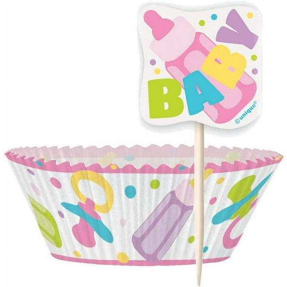 Pink Baby Shower Cupcake Kit for 24 (48pc)