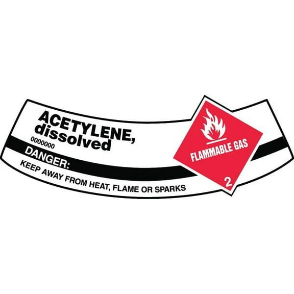 Cylinder Label, 2 in H, 5 1/4 in W, Vinyl, Arch, English, MCSLACR