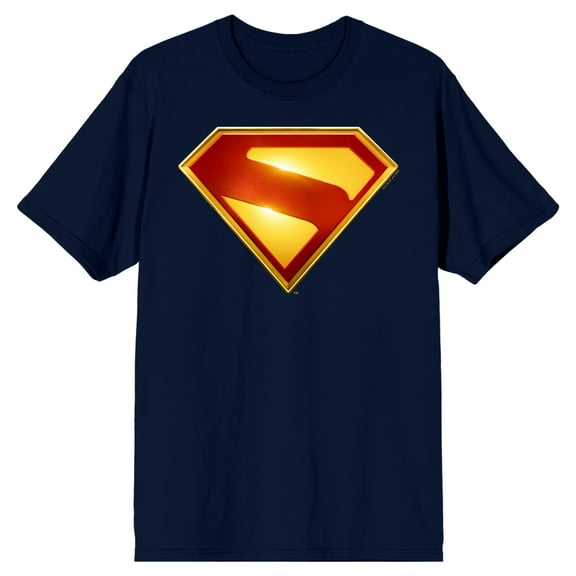 Superman Logo Adult Navy Crew Neck Short Sleeve T-shirt-XXL