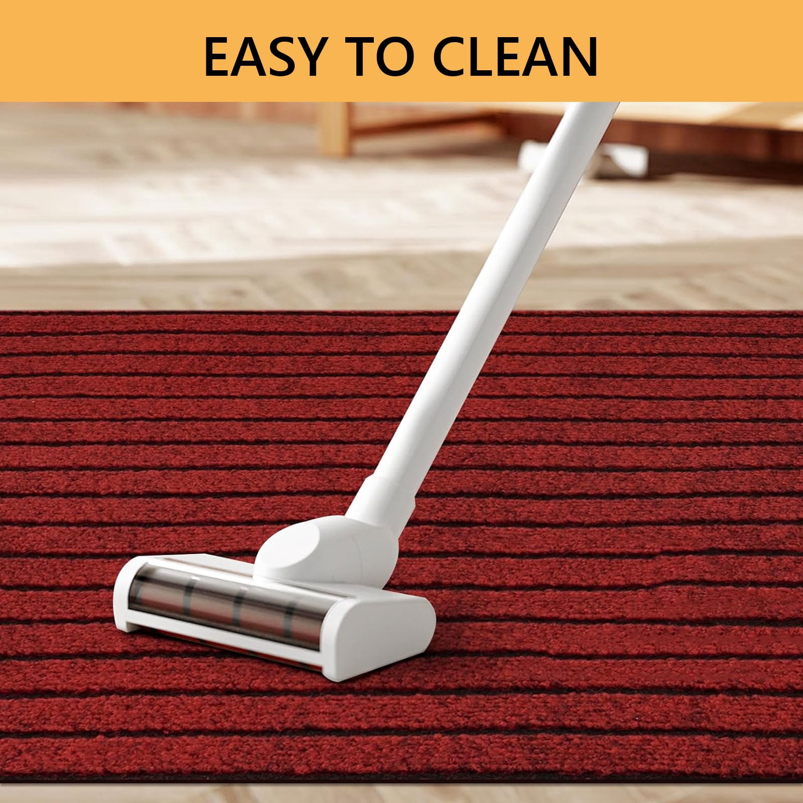 Hengbo Indoor Outdoor Runner Carpet 2 x 6 ft Runner Rugs Rubber Backing Rug Runner Carpet for Hallway Entryway Kitchen Laundry Room Red