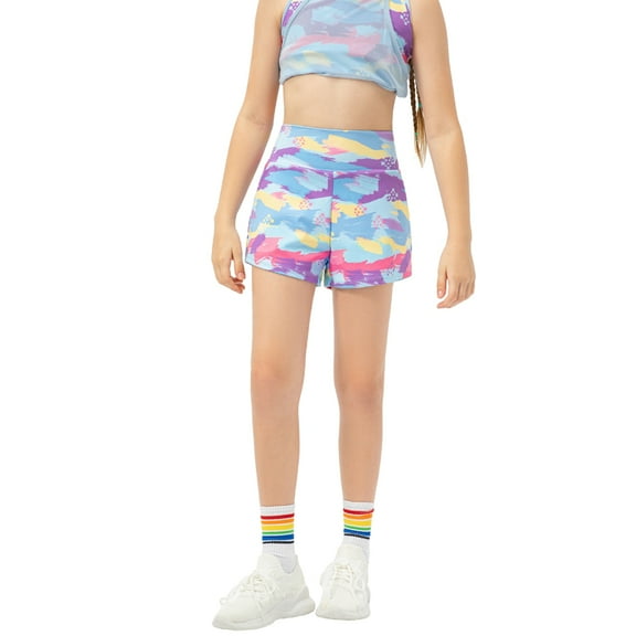 GYRATEDREAM Girls Athletic Shorts, Bike Shorts for Girls Kids Workout Gym Dance Yoga Running Shorts Activewear for 11-12 Years