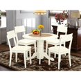 thumbnail image 4 of East West Furniture Shelton 5-Piece Linen and Wooden Dining Set in White, 4 of 4