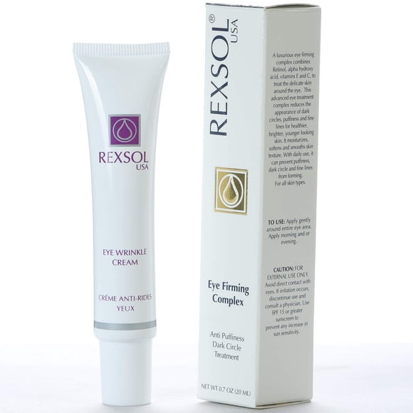 REXSOL Complejo reafirmante de ojos, tratamiento antihinchazón y ojeras | Crema debajo de los ojos para ojeras e hinchazón (20 ml/0,7 oz)