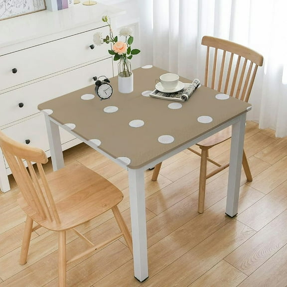 BANET Heavy Duty Vinyl Tablecloth with Flannel Backing Waterproof Oil-Proof PVC Table Cloth Stain-Resistant Wipeable Rectangle or Square Table Cover white