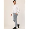 thumbnail image 4 of Pantalonescuadros pahombre, informales, ajustados, con frente plano, ajustados,cuadros, pantalones de vestir gris 36, 4 of 6