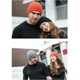 thumbnail image 4 of Morttic Unisex Cuffed Beanie for Women Winter Knit Beanie Men Cuff Beanie Skull Cap Ski Hat (Orange), 4 of 10