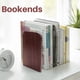 thumbnail image 5 of Wooden Bookends with Metal Base Heavy Duty Black Walnut Book Stand, 5 of 5
