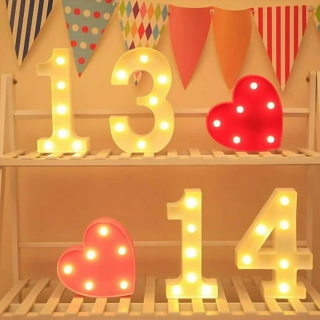 Wedding Ceremony Anniversary Number Shaped Light Portable Battery Operated Numeral Lamp Home Office Hotel Party Decoration Number 3